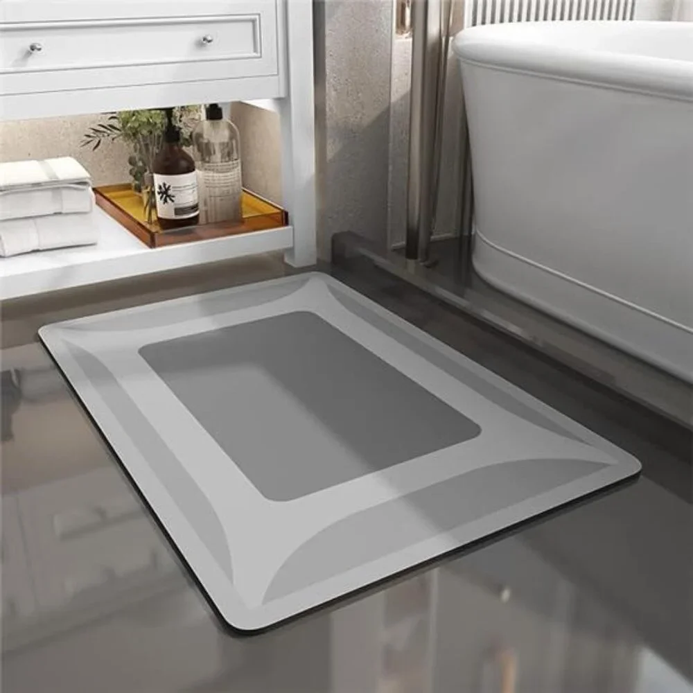 Bath Rug-Quick Dry Absorbent Rubber Backed Thin Bathroom Rugs Fit Under Door